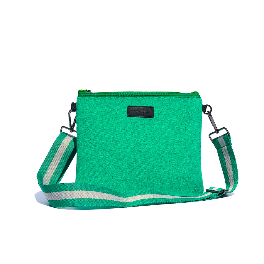Green Towelling Messenger Bag - LOW STOCK