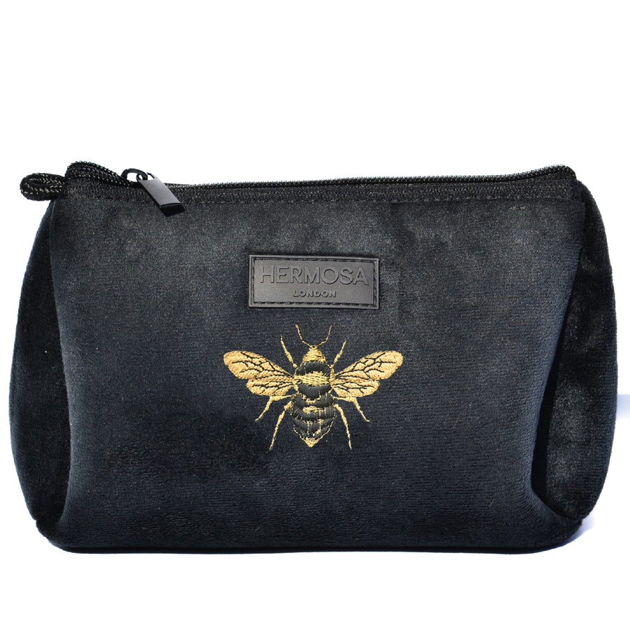 Black Velvet Bee Wash Bag